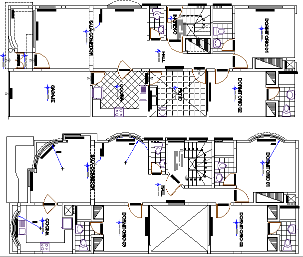 Structure Details of Multi Family Housing Project dwg file