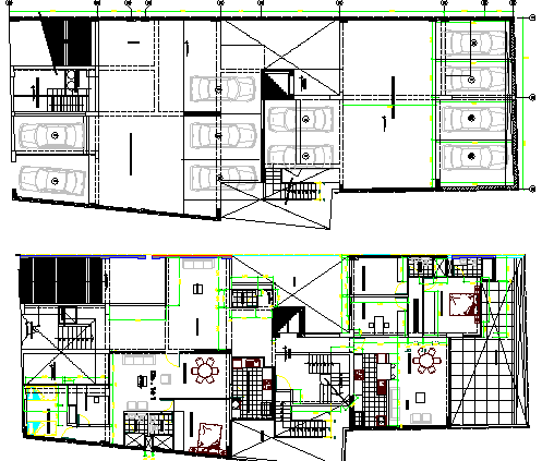 Structure Details of Multi-Family Residential Building Design dwg file