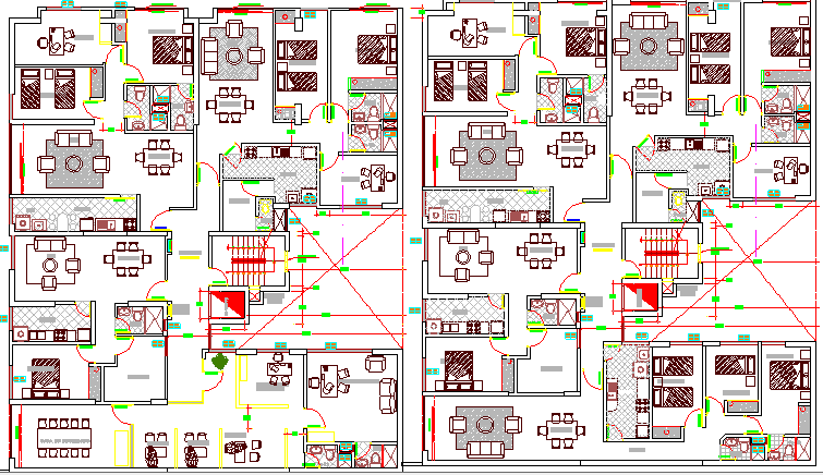 Structure Details of Multi-Family Residential Building dwg file