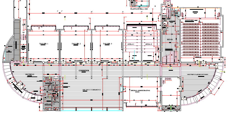 Structure Details of Multi Flooring School Design dwg file
