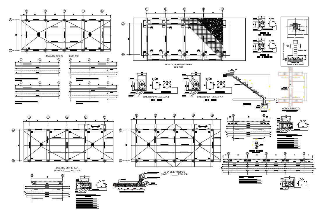 Structure Foundation CAD Block With AutoCAD File