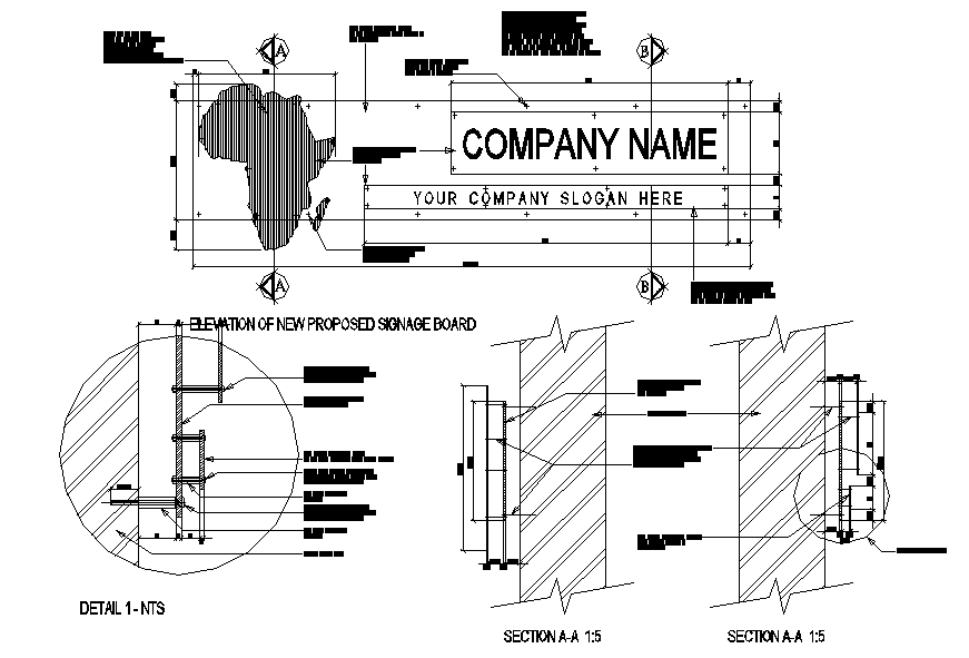 Structure Frame detail section in DWG file