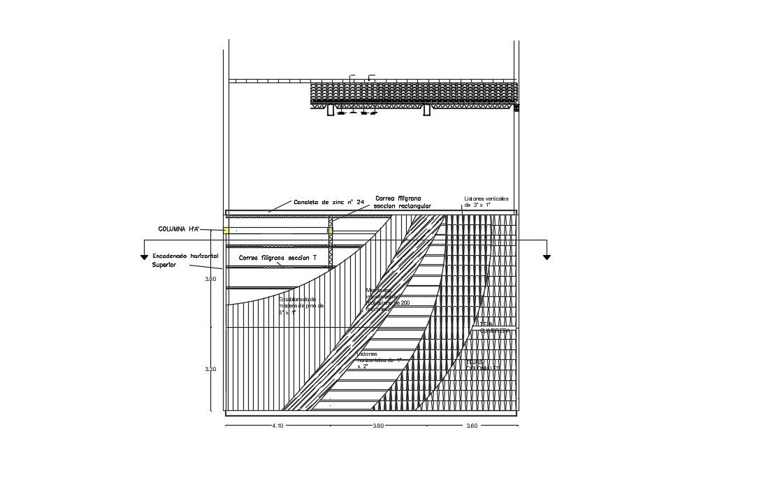Structure Roof Design In DWG File