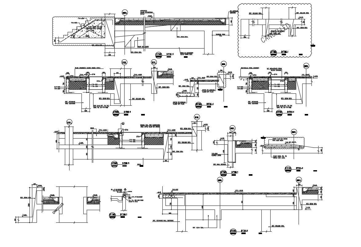 Structure Staircase Section Design With Beam AutoCAD File