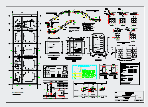 Structure and foundation detail drawing of residential house design drawing