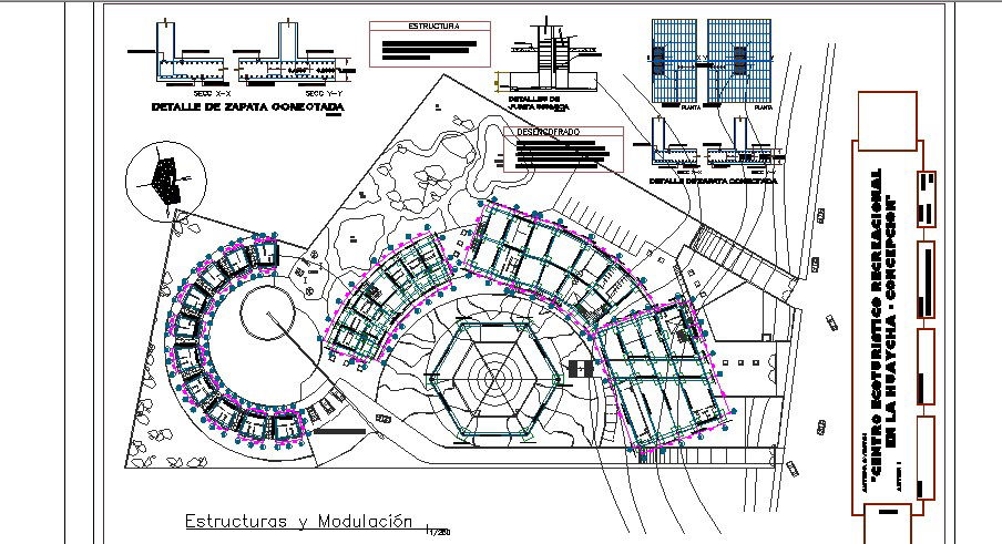 Structure and modulation details of luxuries hotel dwg file