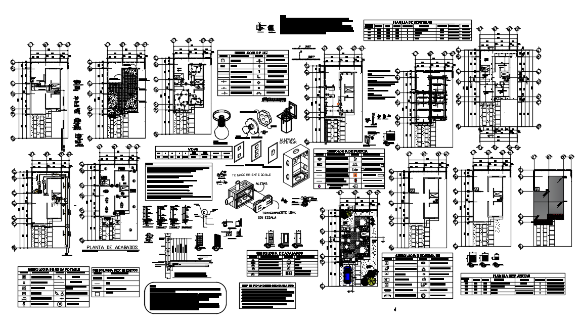 Structure and section detail Family House dwg file