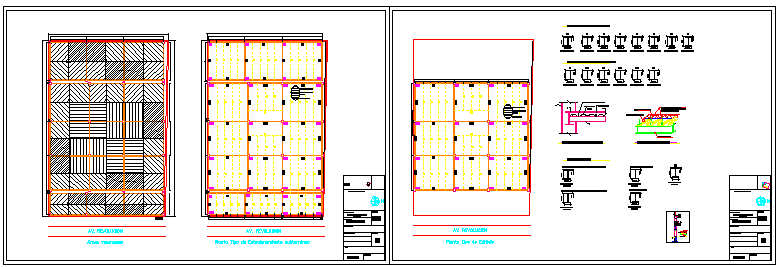 Structure design drawing of Floor Type Underground Parking