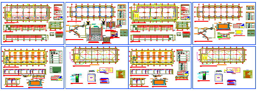 Structure design drawing of block of classrooms design