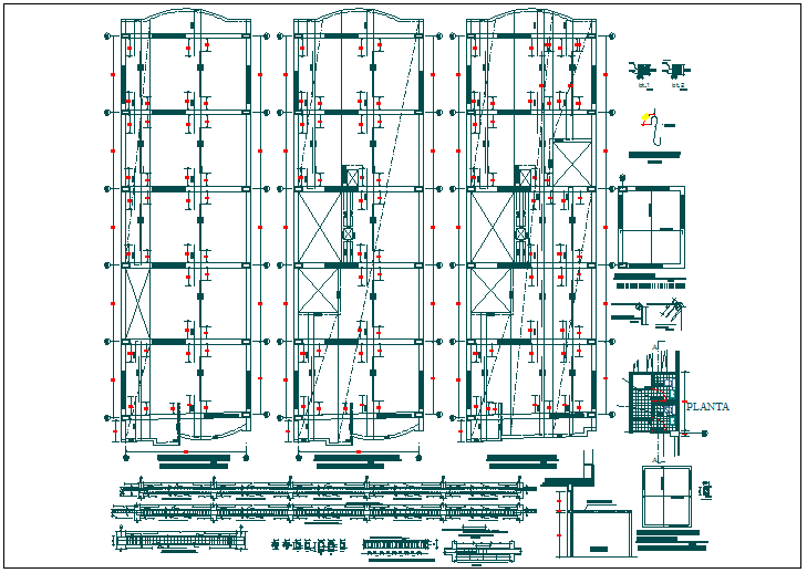 Structure detail and plan view dwg file