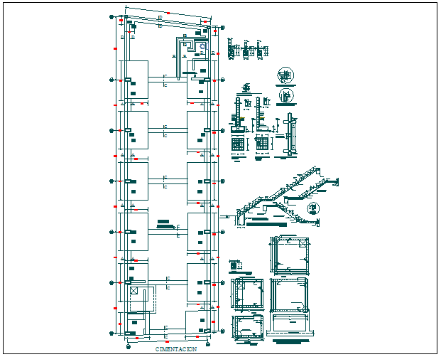 Structure detail and plan view dwg file