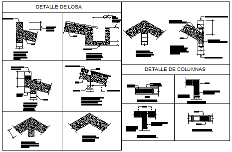 Structure detail design drawing of slab & column drawing