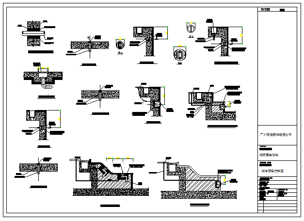 Structure detail drawing of Swimming pool embedded large design