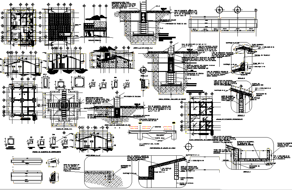 Structure detail in concrete slab Footing