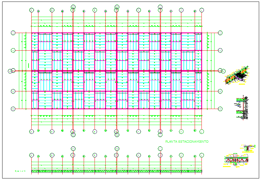 Structure detail of plan with column view