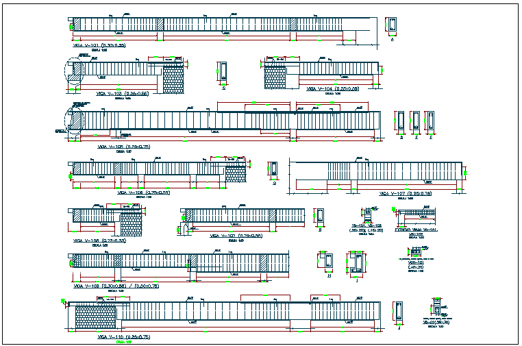 Structure detail section view dwg file