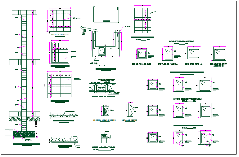 Structure detail section view dwg file