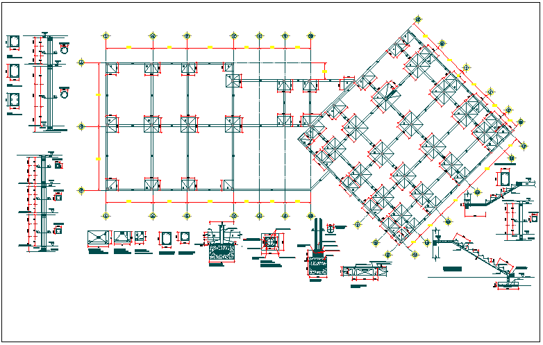 Structure detail view and section plan view detail dwg file