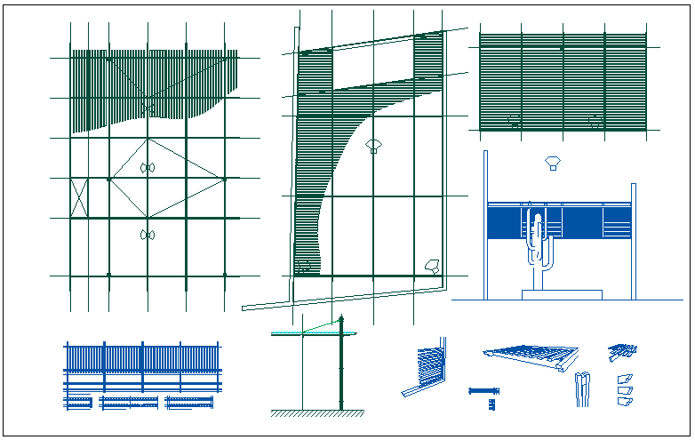 Structure detail view of steel structure dwg file