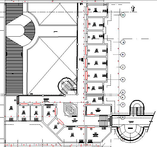 Structure details of third floor of processing plant dwg file