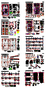 Structure layout of multi family architectural floors design drawing