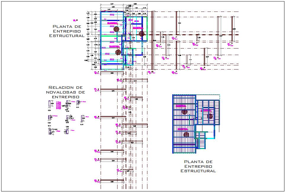 Structure of enterprise plan with structural view dwg file