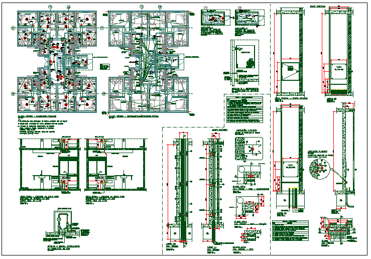 Structure plan detail & section view detail of structural member dwg file