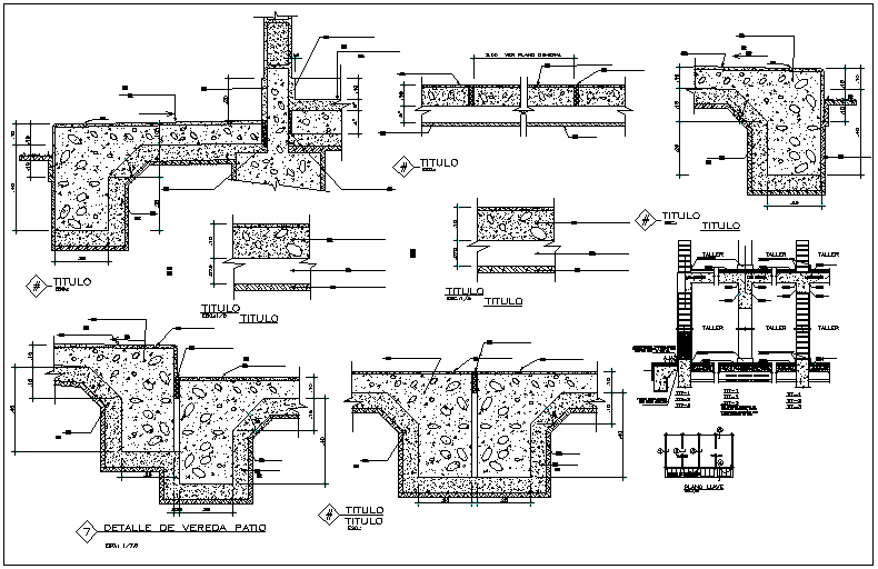 Structure view detail and beam column section plan view dwg file