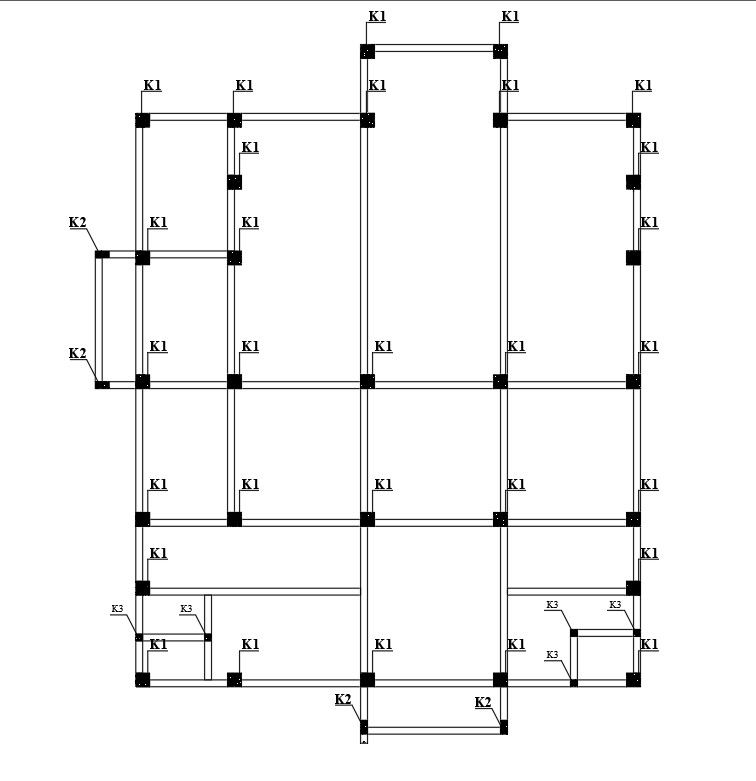 Detailed Structural Layout in AutoCAD 2D DWG Format