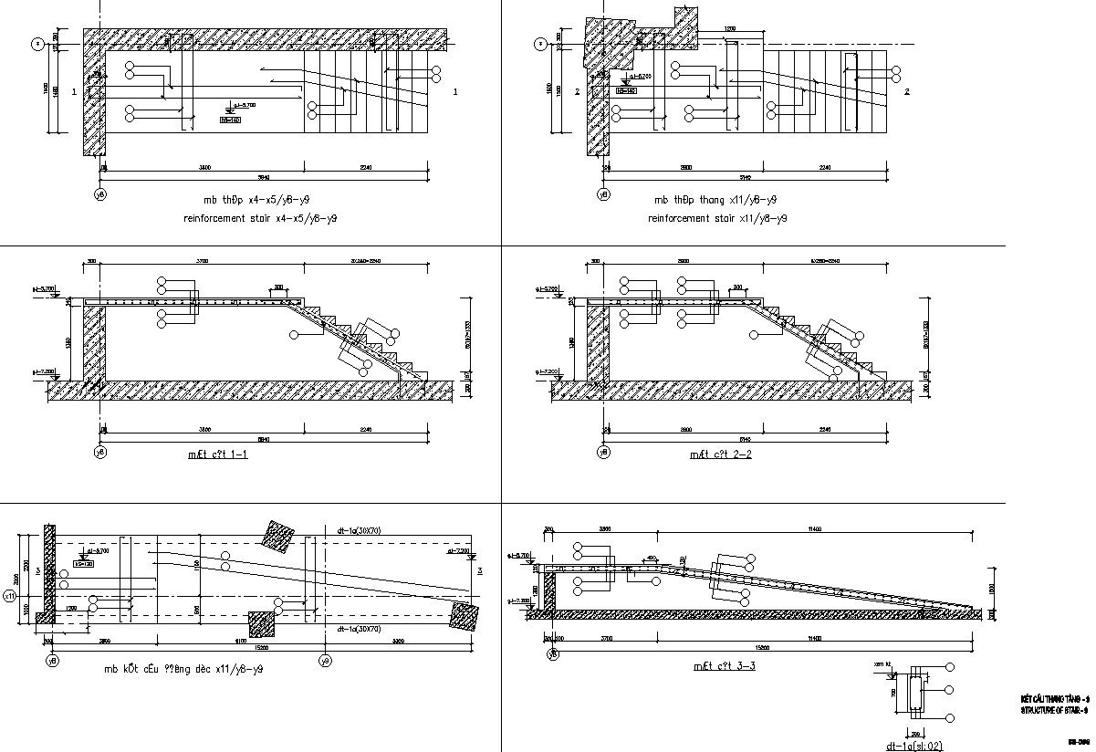 Structure of stair with detailing