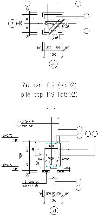 Stub Column test detail drawing.