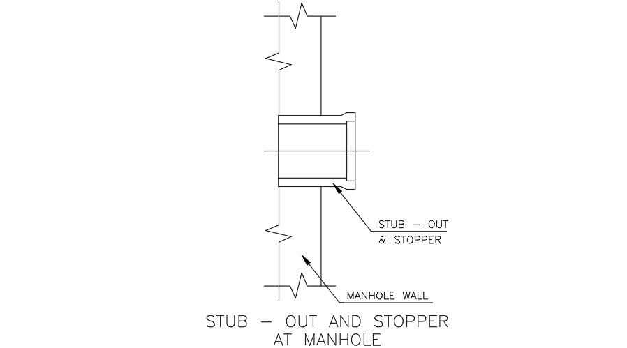 Stub Out And Stopper At Manhole AutoCAD File