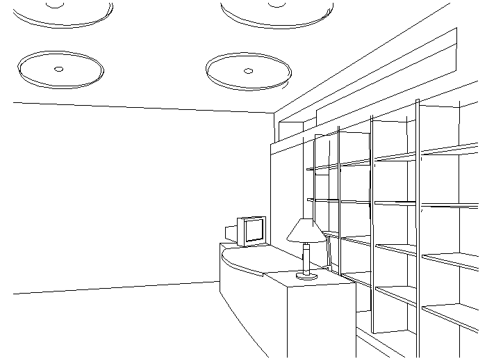 Study table perspective view design
