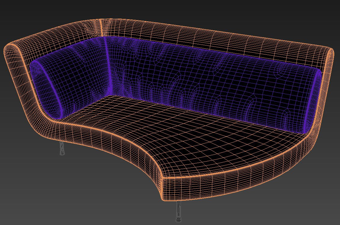 Stylish Modern Sofa Couch With Basic Rendered In 3D MAX File