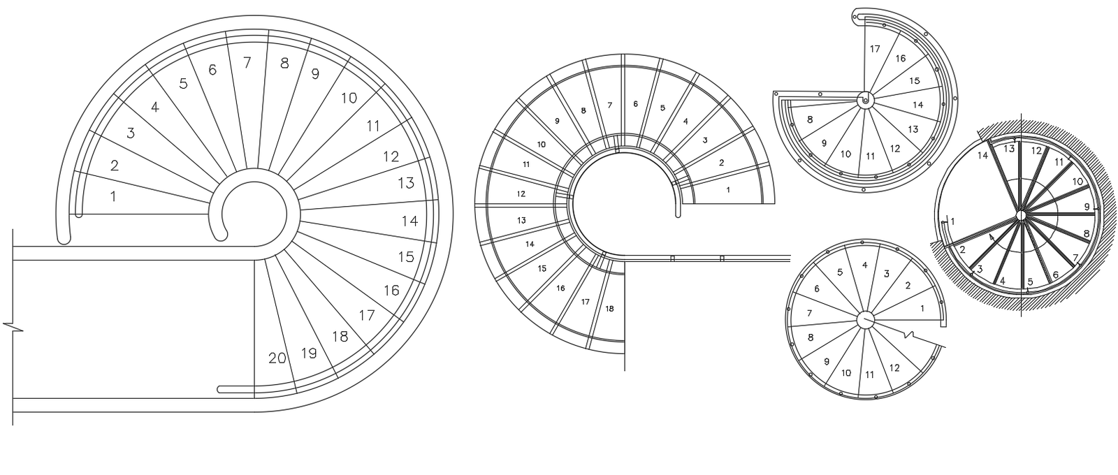 S type staircase plan is given in this AutoCAD model. Download now.