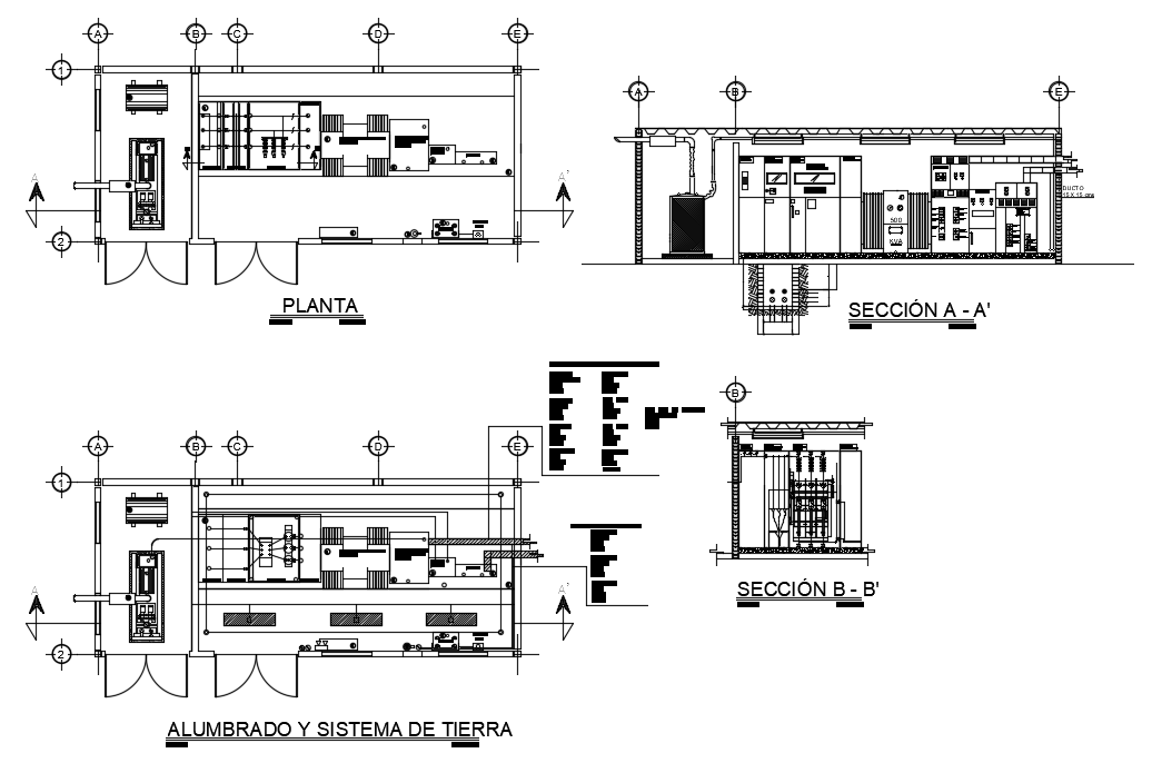 Sub-station dwg file