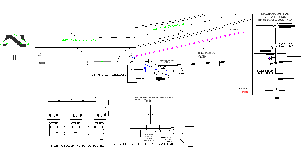 Substation design pad mounted 500 kva autocad file