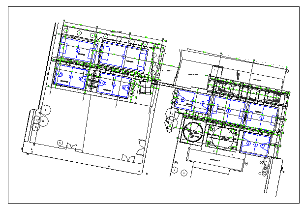 Suburb park landscaping and structure details dwg file
