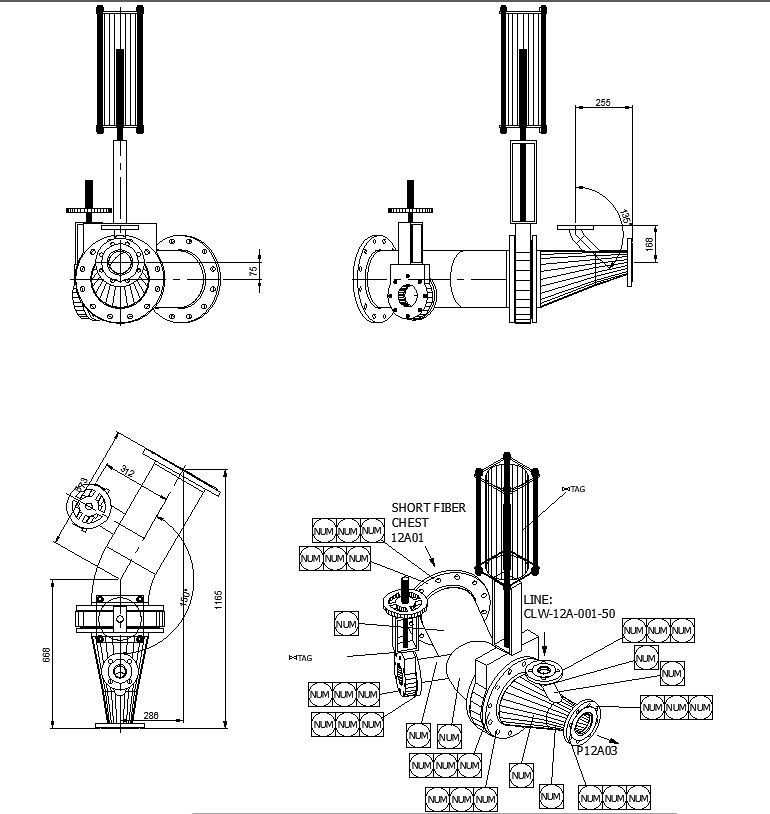 Suction Pump Detail Drawing 2D View AutoCAD File