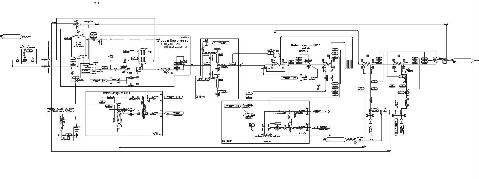 Sugar Dissolver System Design in AutoCAD 2D DWG File