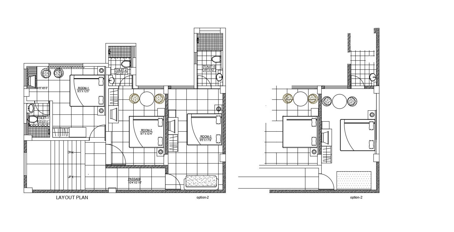 Suite Room Plan with Architectural Layout in AutoCAD DWG Format