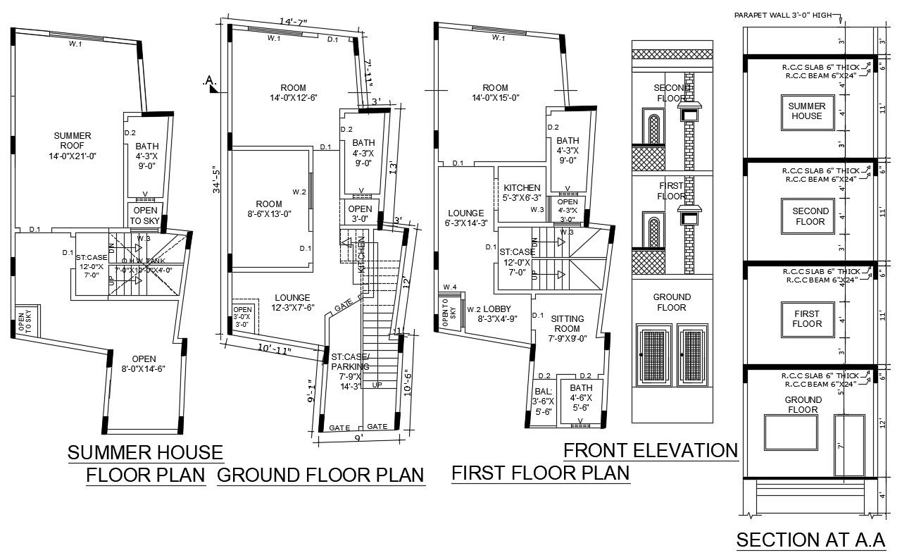 Summer House Plan AutoCAD File