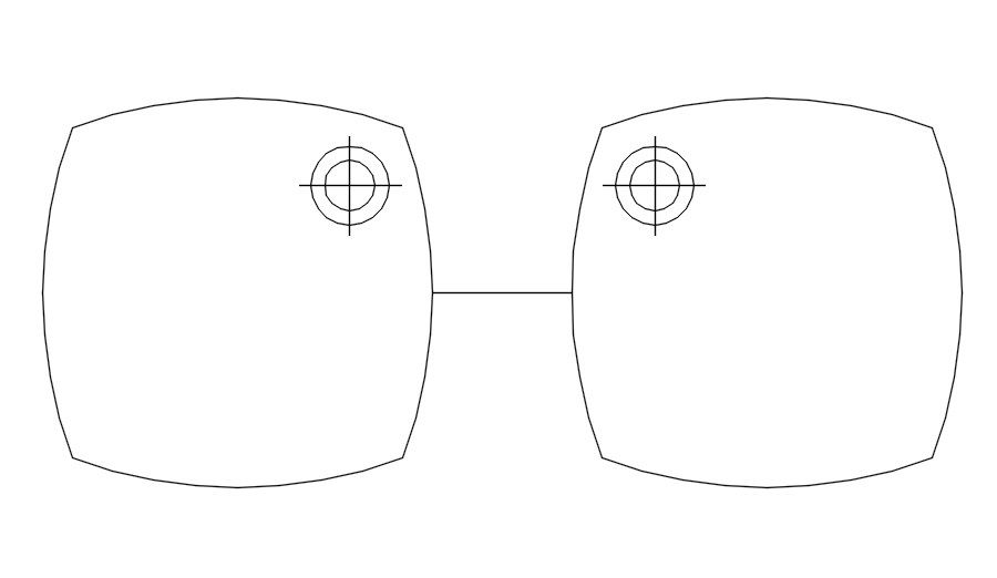 Sunglasses design in AutoCAD 2D block, dwg file, CAD file