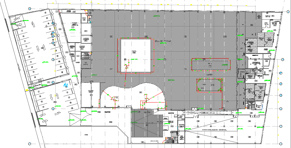 Super market architecture layout plan details dwg file