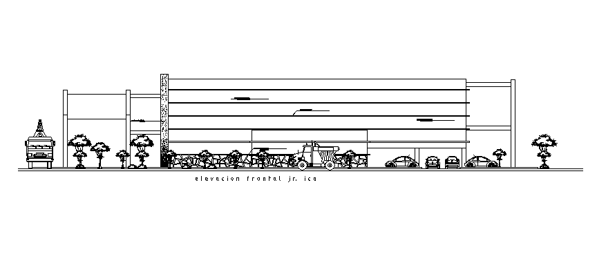 Super Mall Building Front Elevation Design Download DWG File