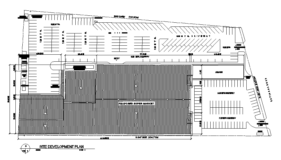 Super Market Site Development Plan AutoCAD Drawing DWG File