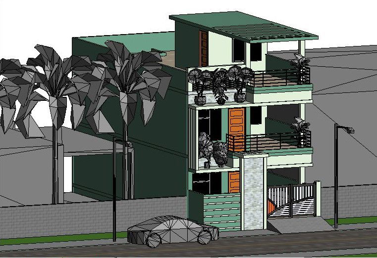 Superb 3d house section view Revit file. Download this drawing Revit file on cadbull.com free.