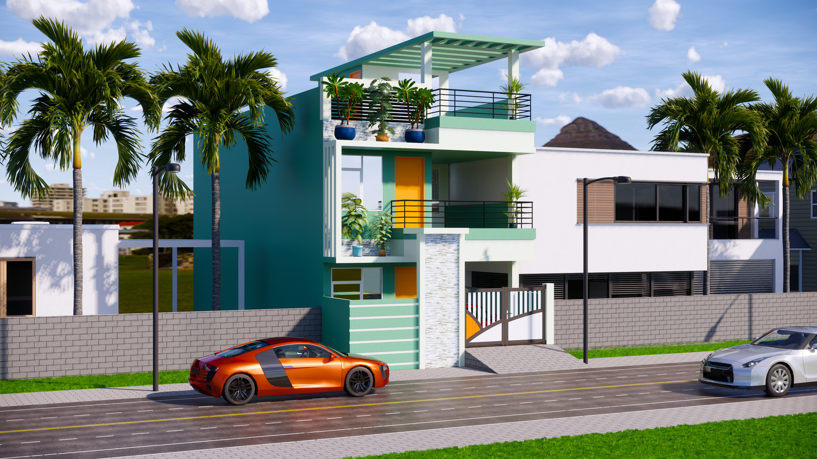 Superb G+2 house 3d elevation design Revit drawing file is available here. Download now.