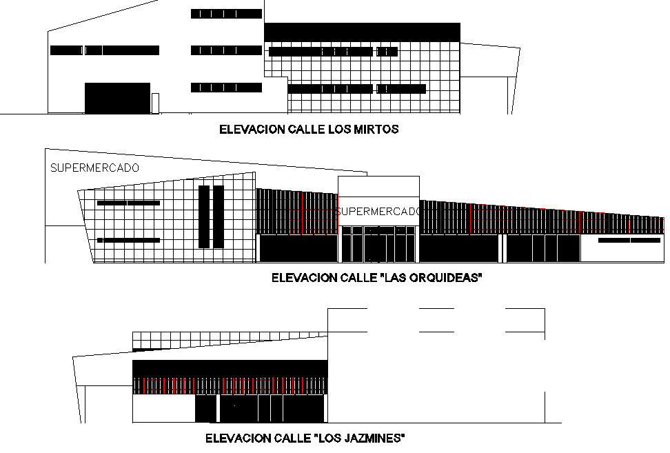 Supermarket elevation layout file