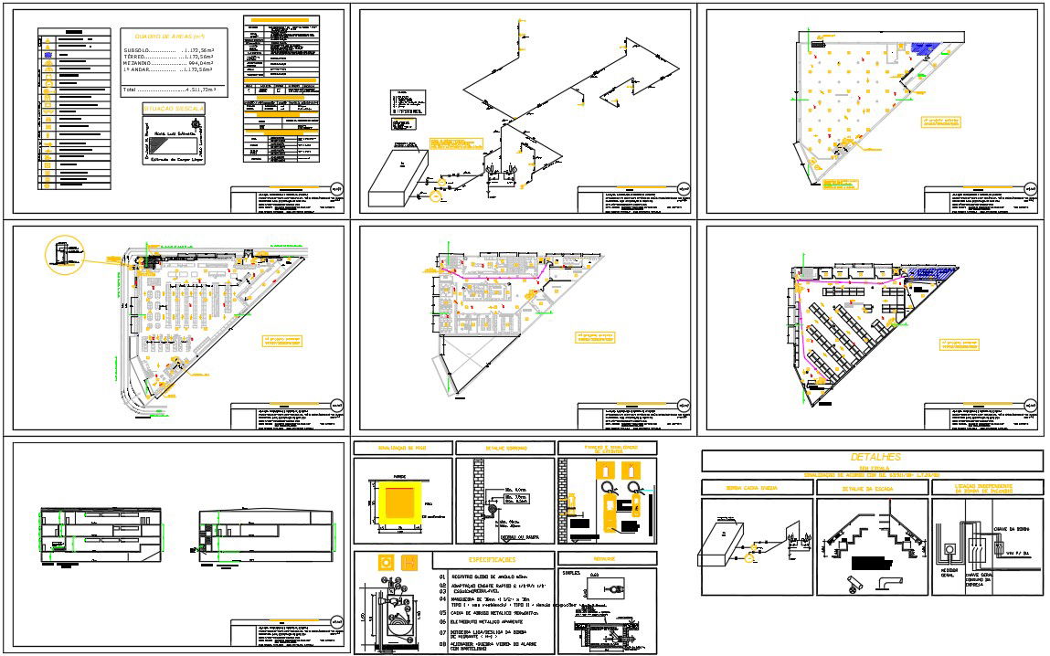 Supermarket Store Architecture Layout Plan and Interior Details in AutoCAD DWG Files